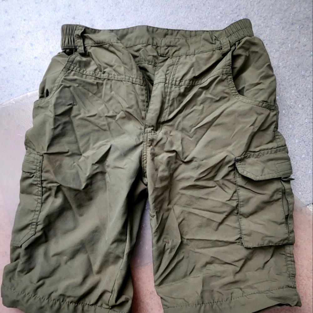 Olive Green Kids Cargo Shorts
